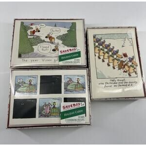 Vintage Shoebox Christmas Cards 20 Greeting Cards & 21 Envelopes 90s 3 Boxes New